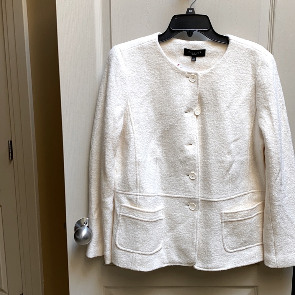 Talbots cream suit jacket